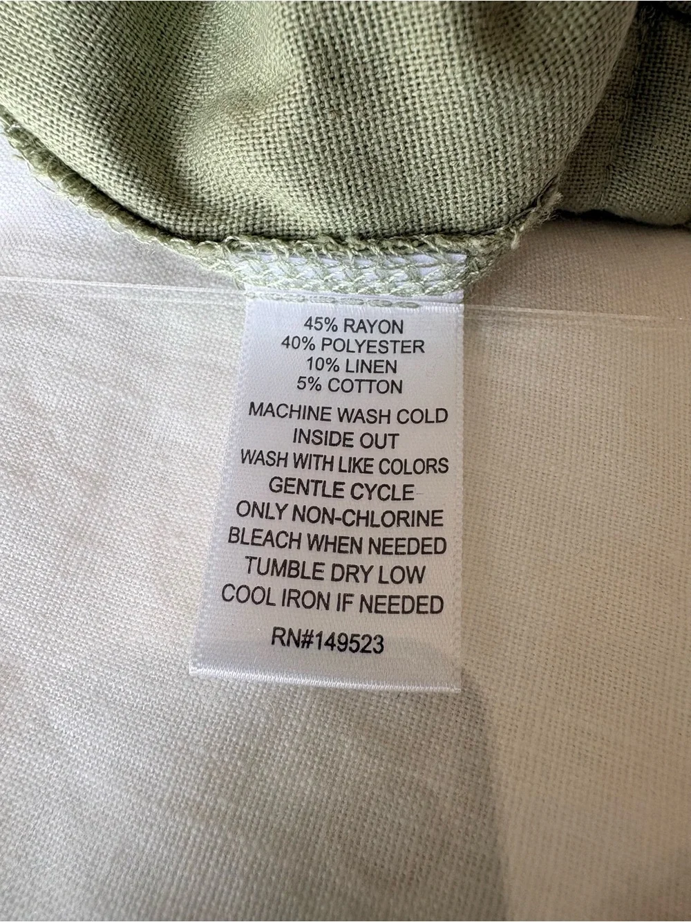 Alex & Jordan Linen Blend Wide Leg Pants Sage Green Medium Coastal Casual